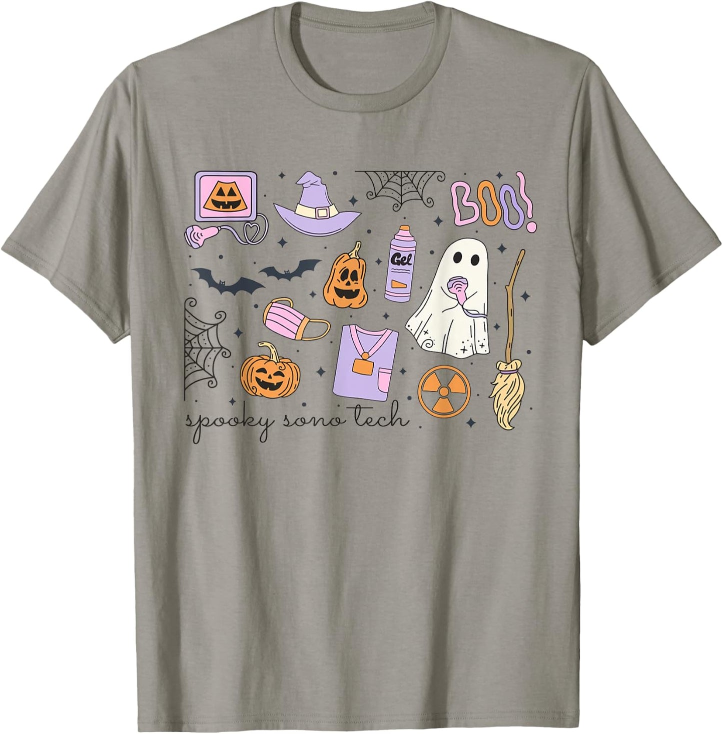Spooky Sono Tech Sonographer Halloween Ultrasound Tech Fall T-Shirt - T-Shirt | Sand