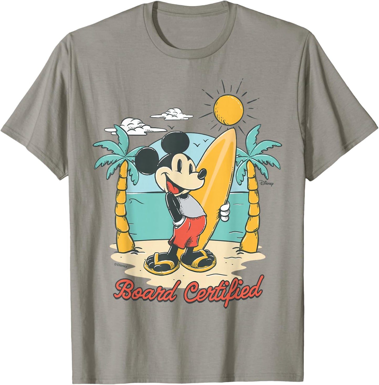 Mickey Mouse - Surfboard Certified Summer Beach Graphic T-Shirt - T-Shirt | Sand