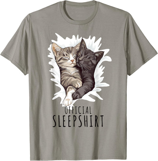 Cuddling Cats Sleepshirt Official Sleepshirt Cats T-Shirt - T-Shirt | Sand