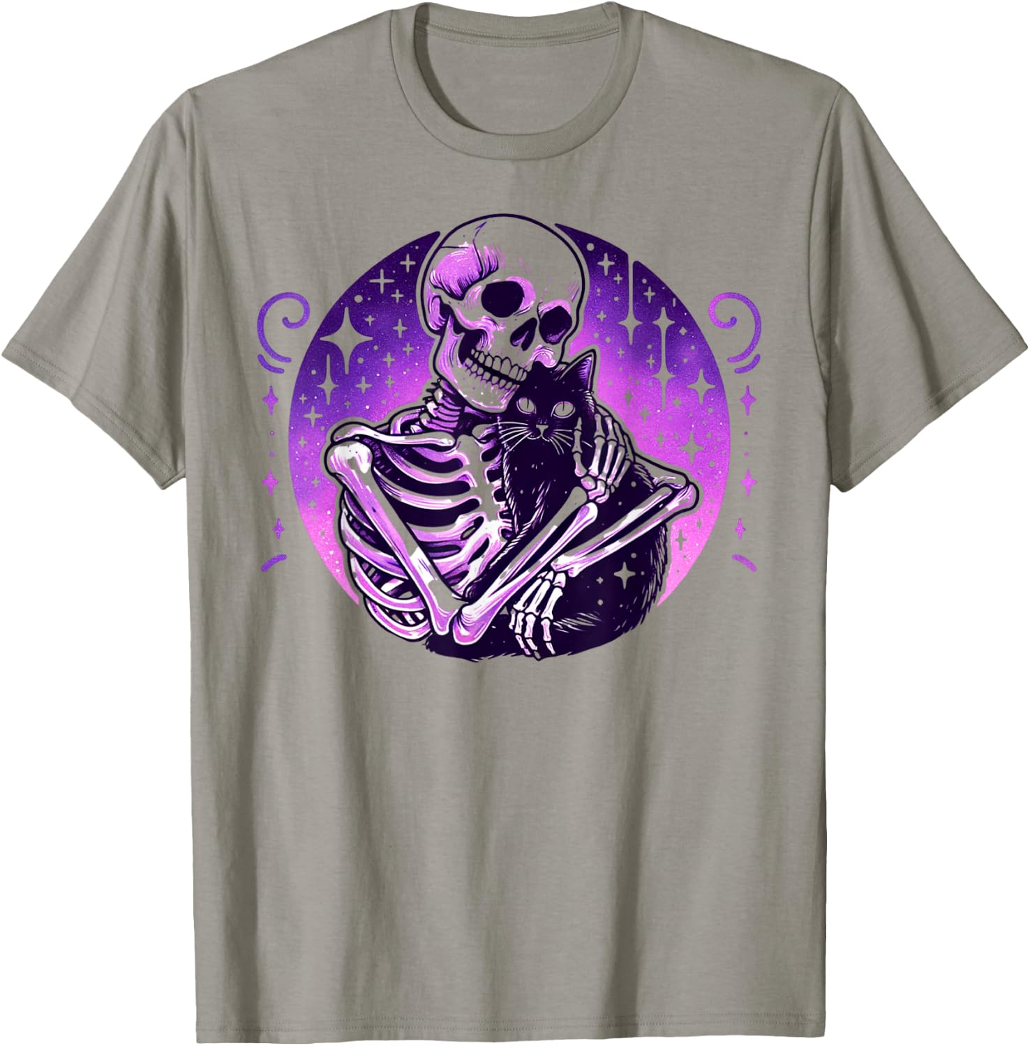 Skeleton Cute Cat Skull Kitty Goth Halloween Women T-Shirt - T-Shirt | Sand