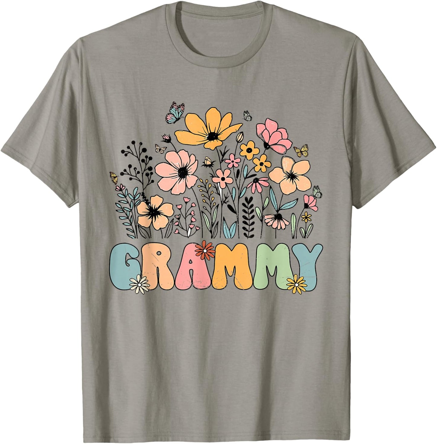 Wildflower Grammy shirt Grammie Grandmother Announcement T-Shirt - T-Shirt | Sand