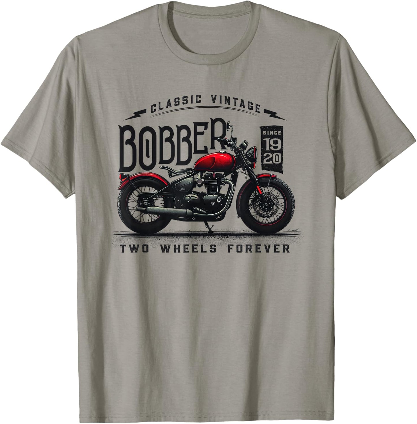 Classic Vintage Bobber Motorcycle T-Shirt - T-Shirt | Sand