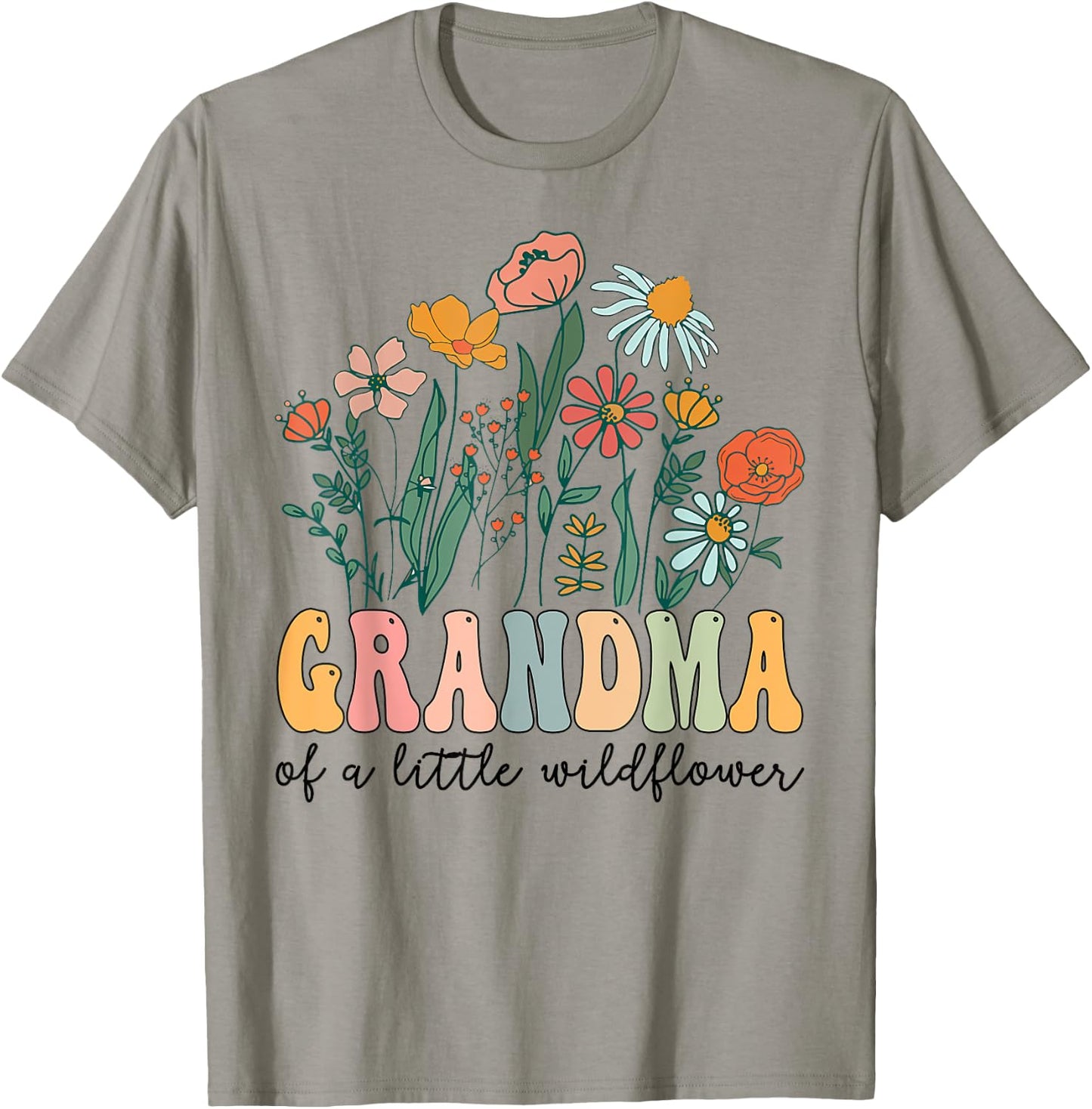 Grandma Of The Little Wildflower Birthday Party Baby Shower T-Shirt - T-Shirt | Sand