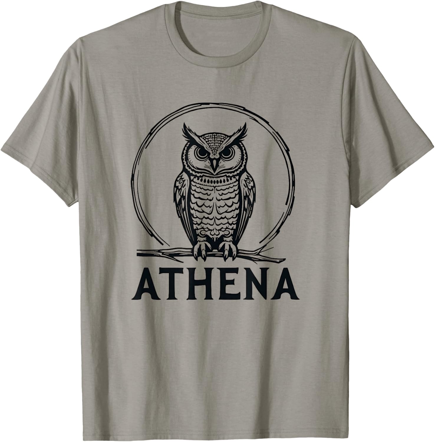 Athena Owl Symbol Greek Goddess Athena T-Shirt - T-Shirt | Sand