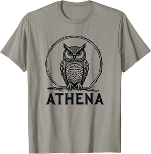 Athena Owl Symbol Greek Goddess Athena T-Shirt - T-Shirt | Sand