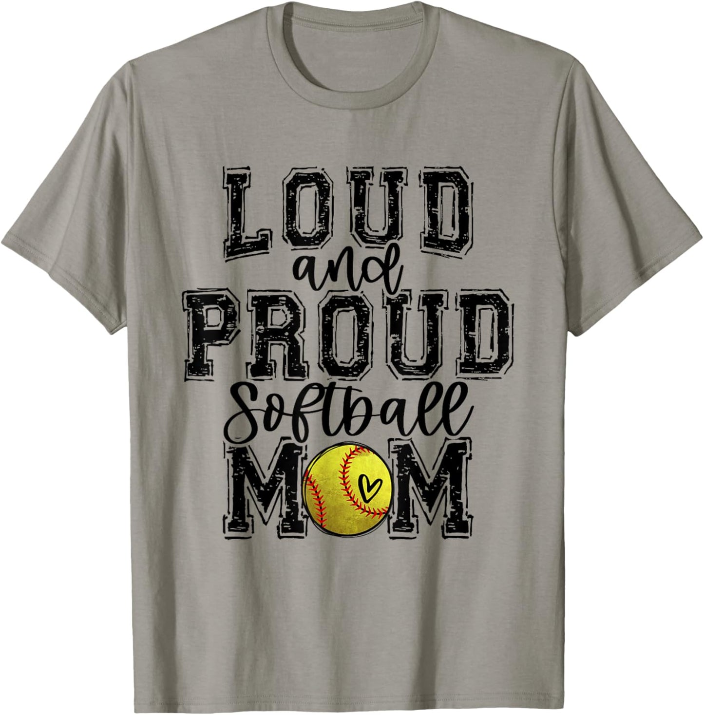 Softball Mom Loud Proud Softball Mama University College T-Shirt - T-Shirt | Sand