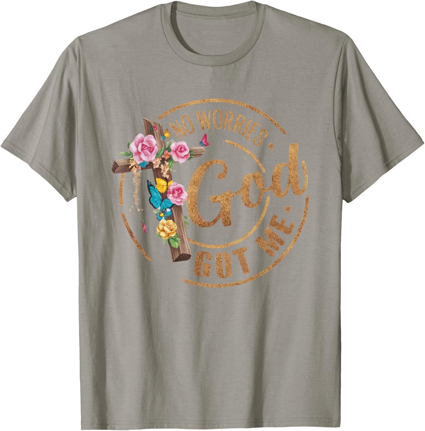 No Worries God's got Me! Bible, Happy Christian Woman T-Shirt - T-Shirt | Sand