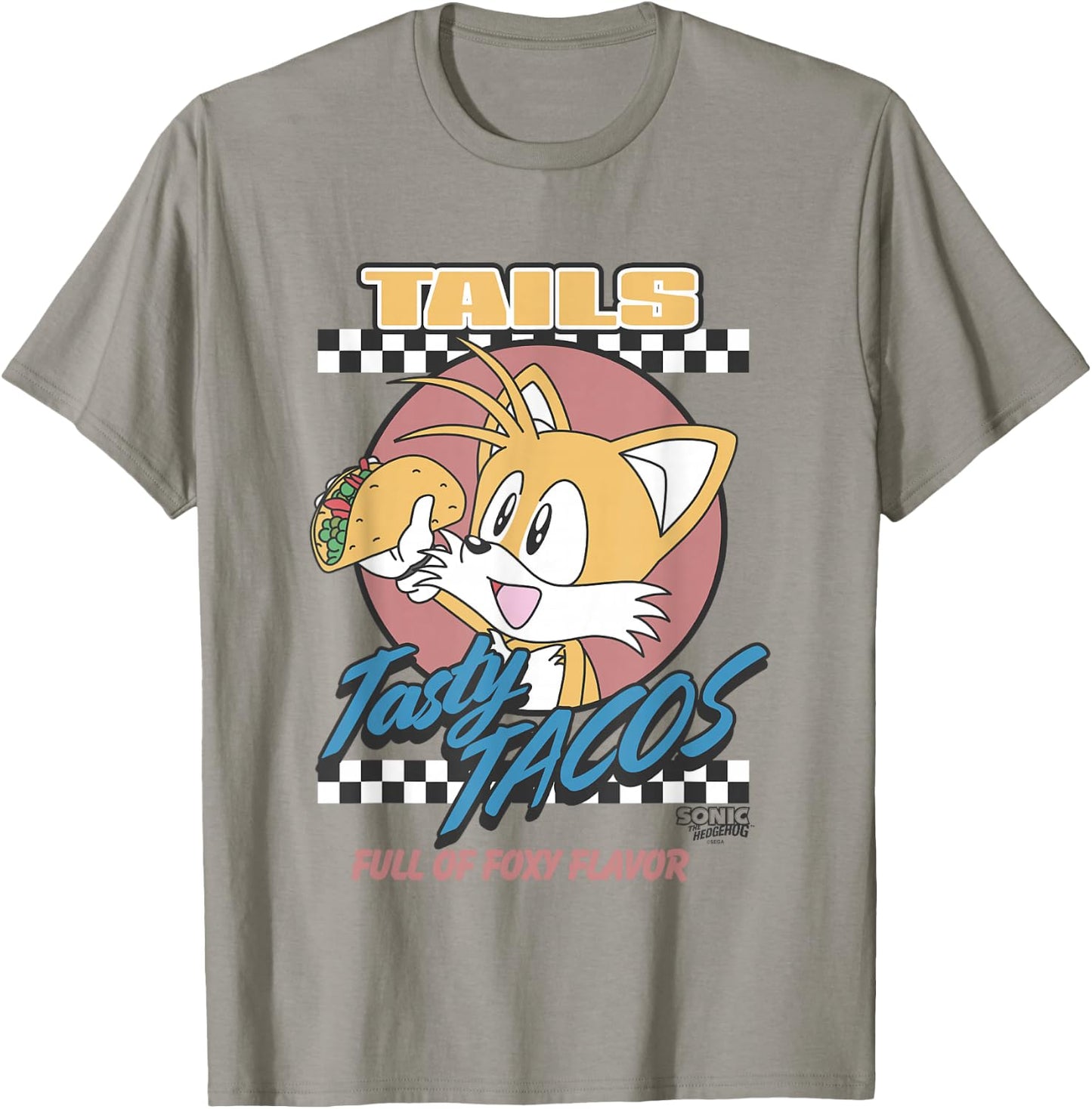 Sonic The Hedgehog Tails Tasty Tacos Foxy Flavor Vintage T-Shirt - T-Shirt | Sand