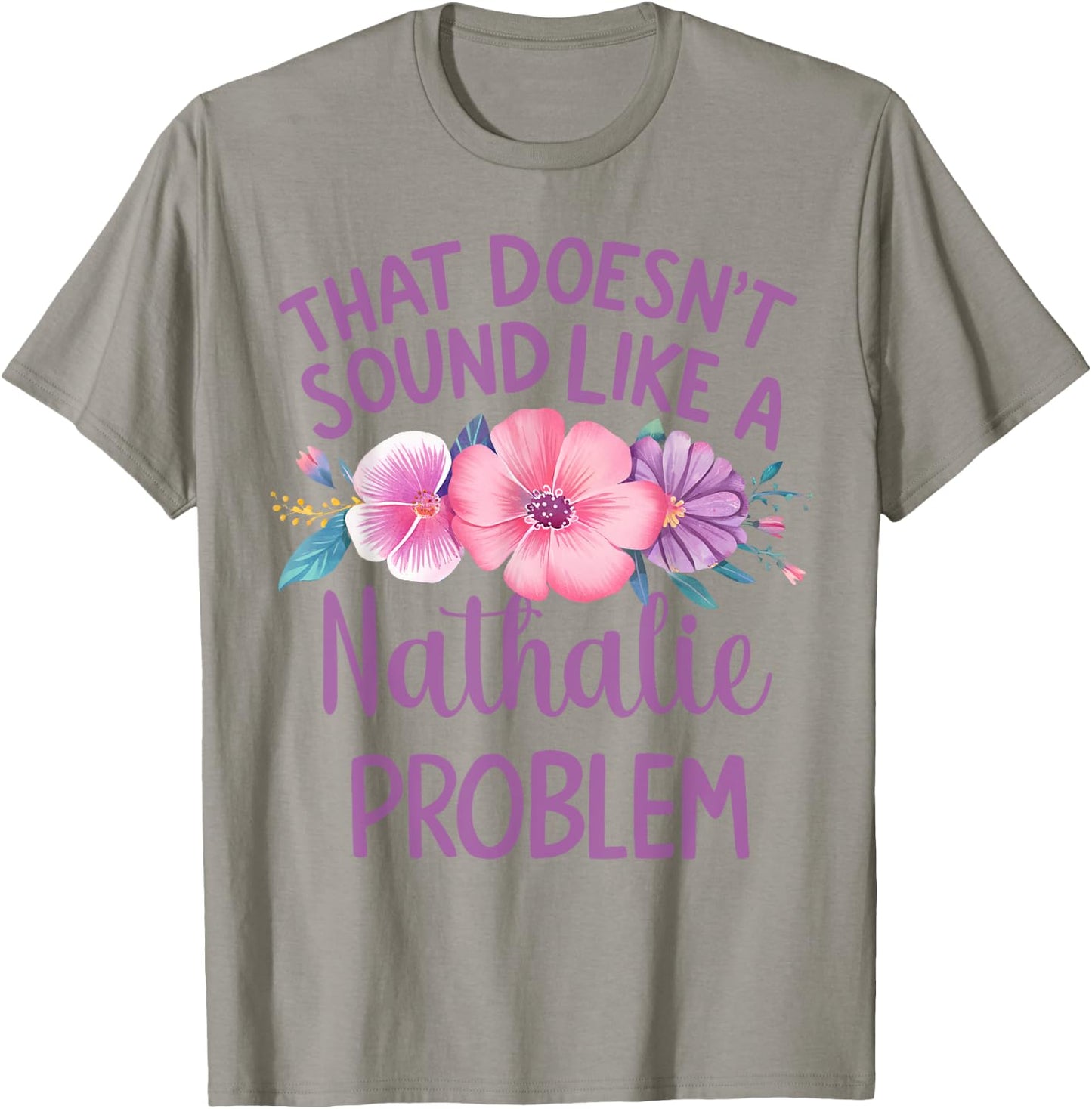 NATHALIE Personalized Cute Flower Girls NATHALIE Name T-Shirt - T-Shirt | Sand