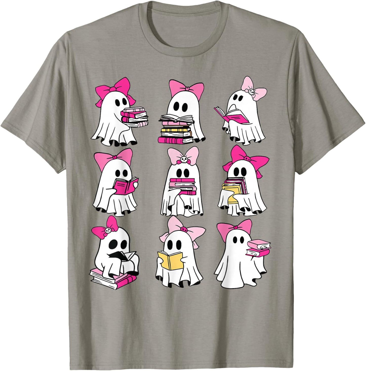 Halloween Pink Ghost Read More Books Spooky Boo Teacher Kids T-Shirt - T-Shirt | Sand