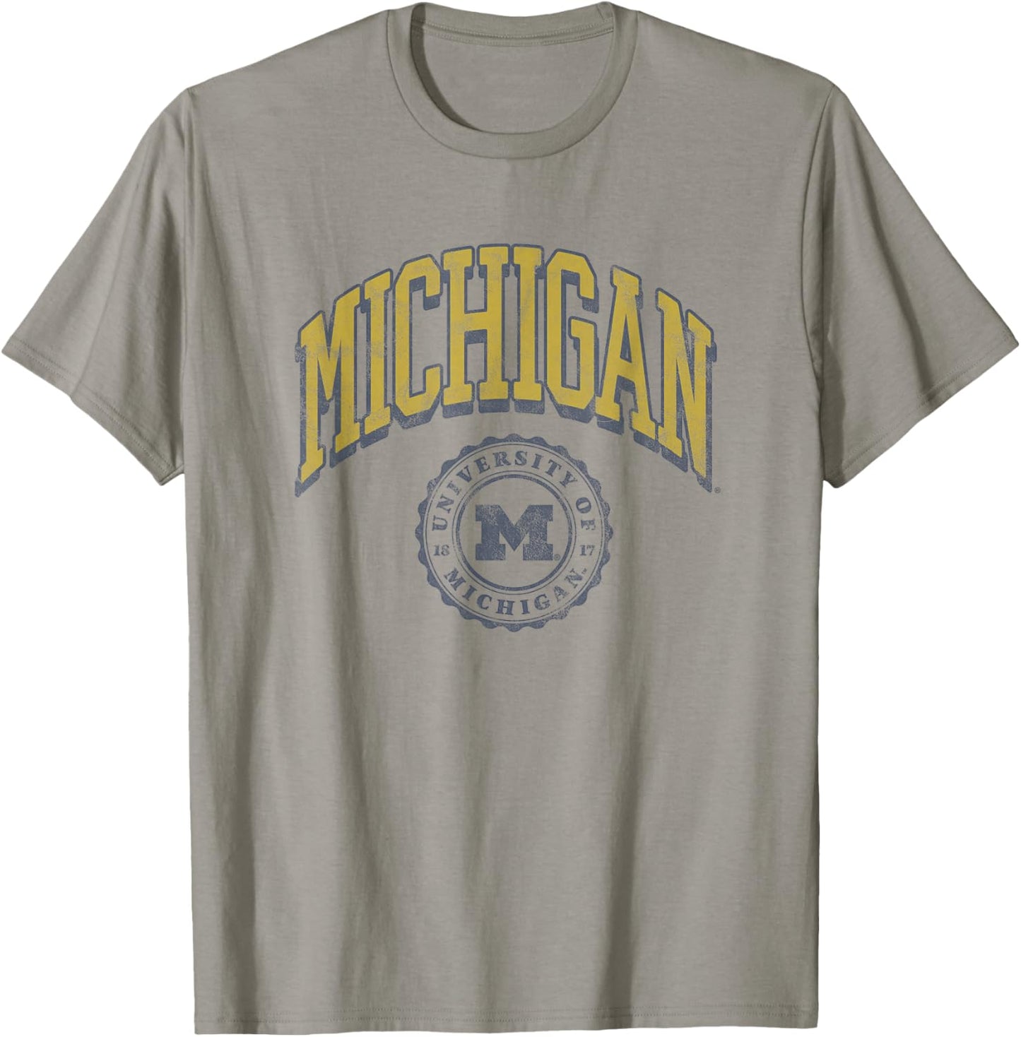 University of Michigan Wolverines U of M Classic Seal T-Shirt - T-Shirt | Sand