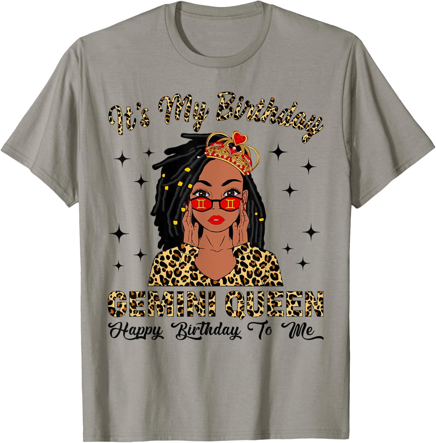 It's My Birthday Gemini Queen Loc'd Hair Black Women T-Shirt - T-Shirt | Sand