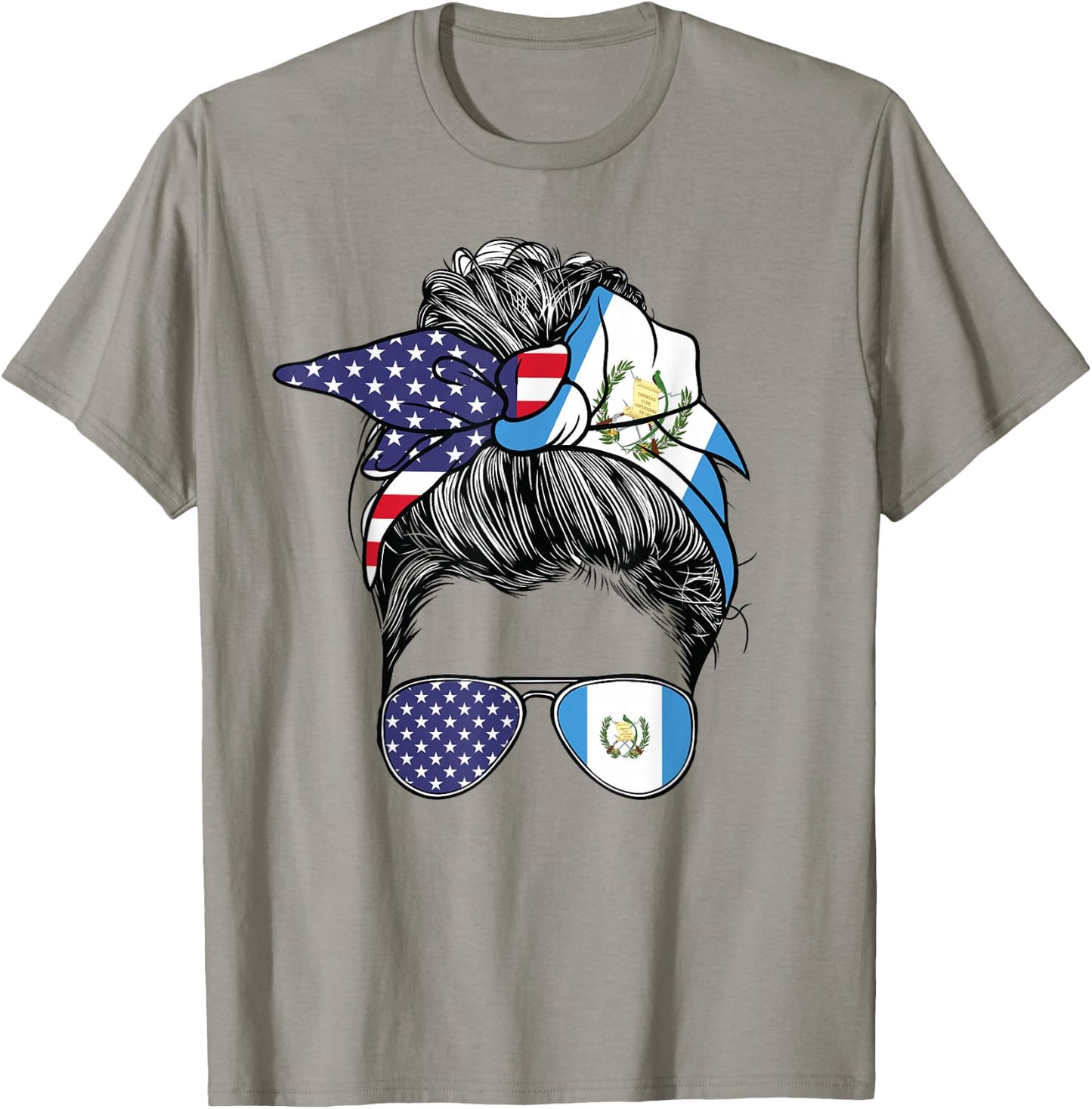 Guatemalan Women Girl USA Heritage American Guatemala Flag T-Shirt - T-Shirt | Sand