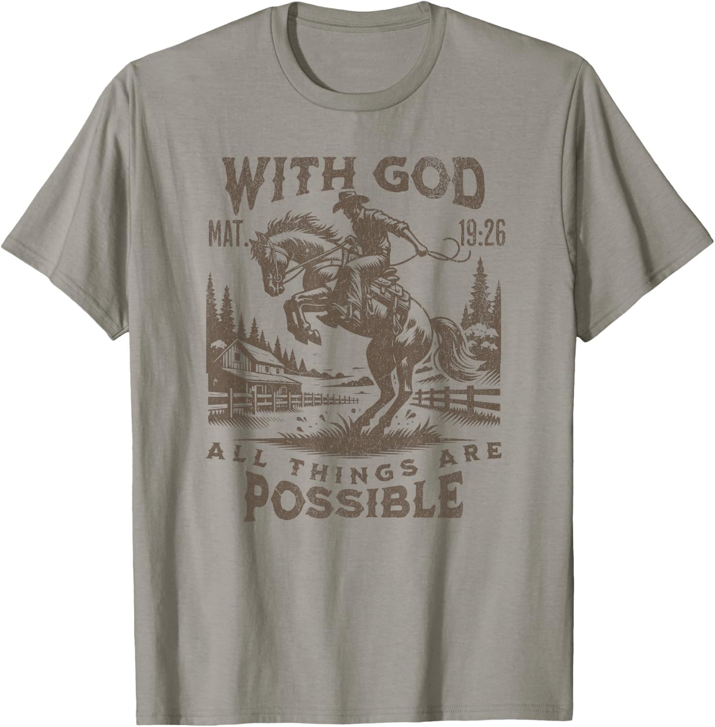 Cowboy Bible Scripture Verse Western Jesus For Faith T-Shirt - T-Shirt | Sand
