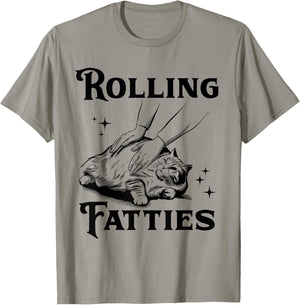 Rolling Fatties Funny Cat Lover & T-Shirt - T-Shirt | Sand