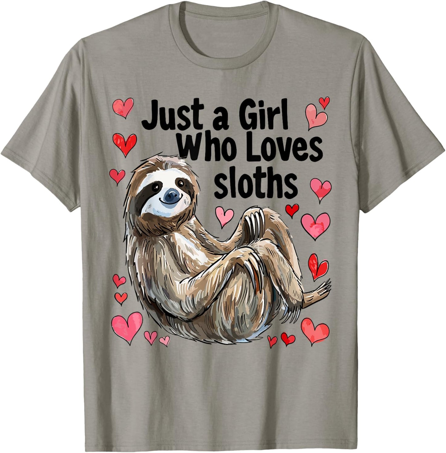 Cute Sloth Lovers Gift Just A Girl Who Loves Sloths T-Shirt - T-Shirt | Sand