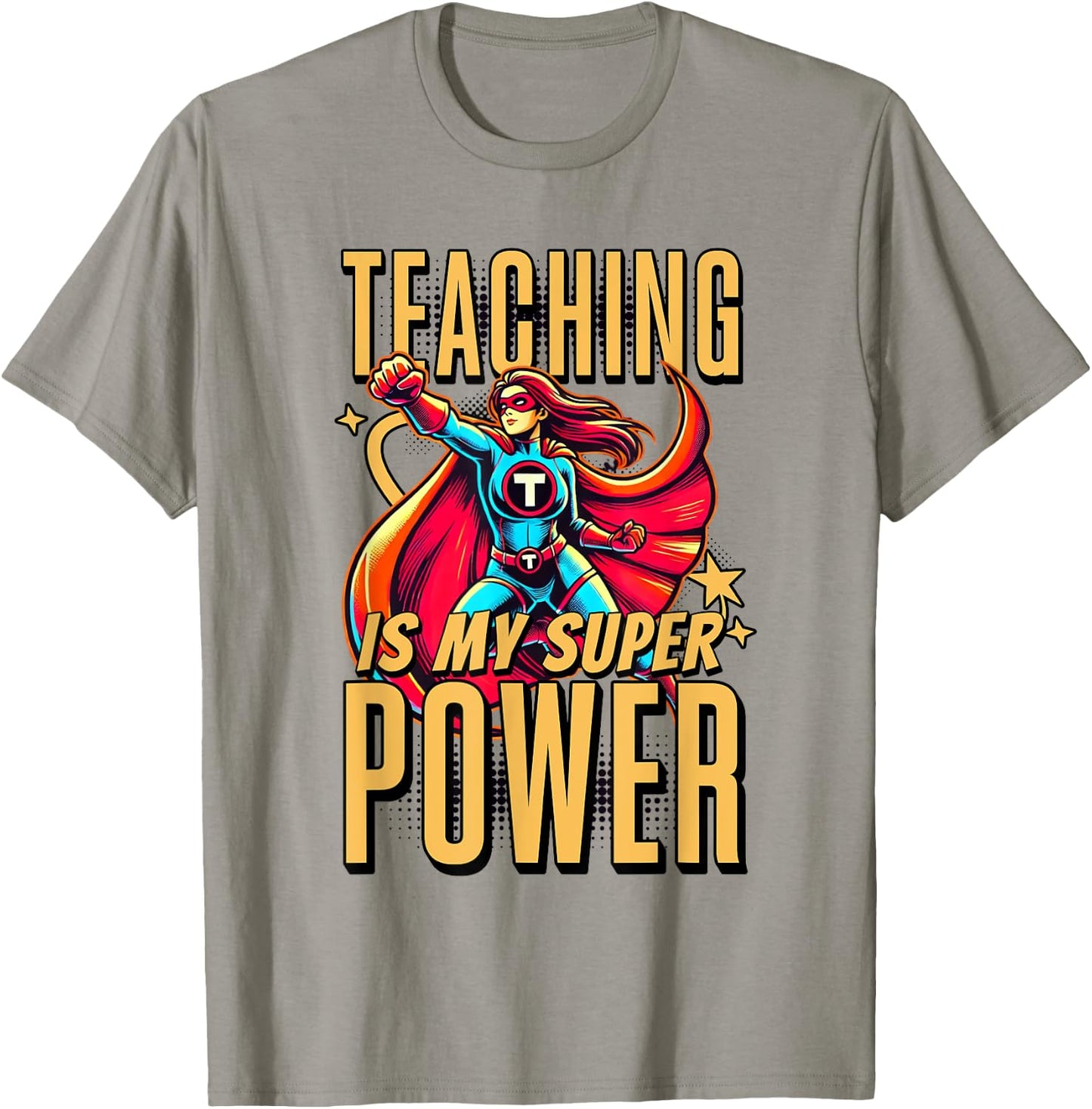 Teaching is My Super Power - Superhero Teacher Men Women Kids T-Shirt - T-Shirt | Sand