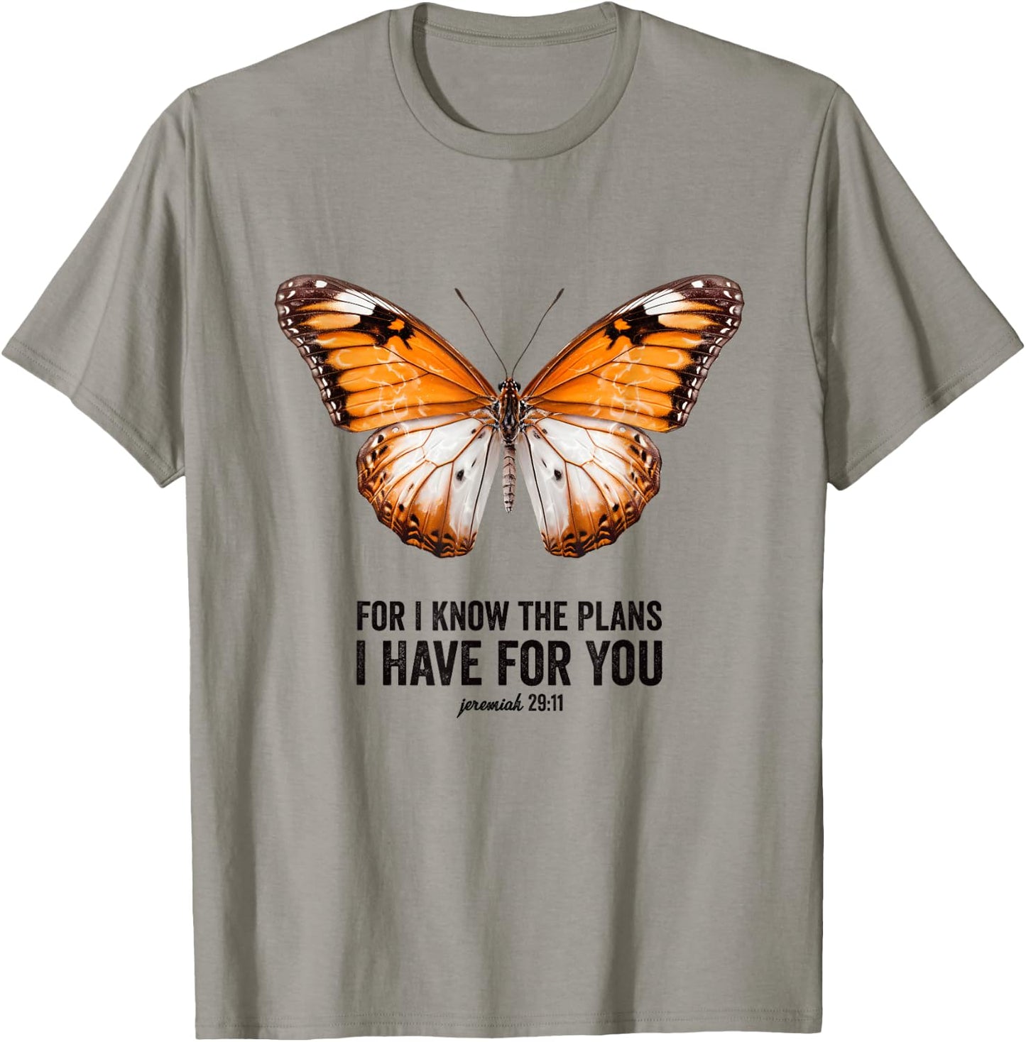For I Know the Plans I Have for You Christian Butterfly T-Shirt - T-Shirt | Sand