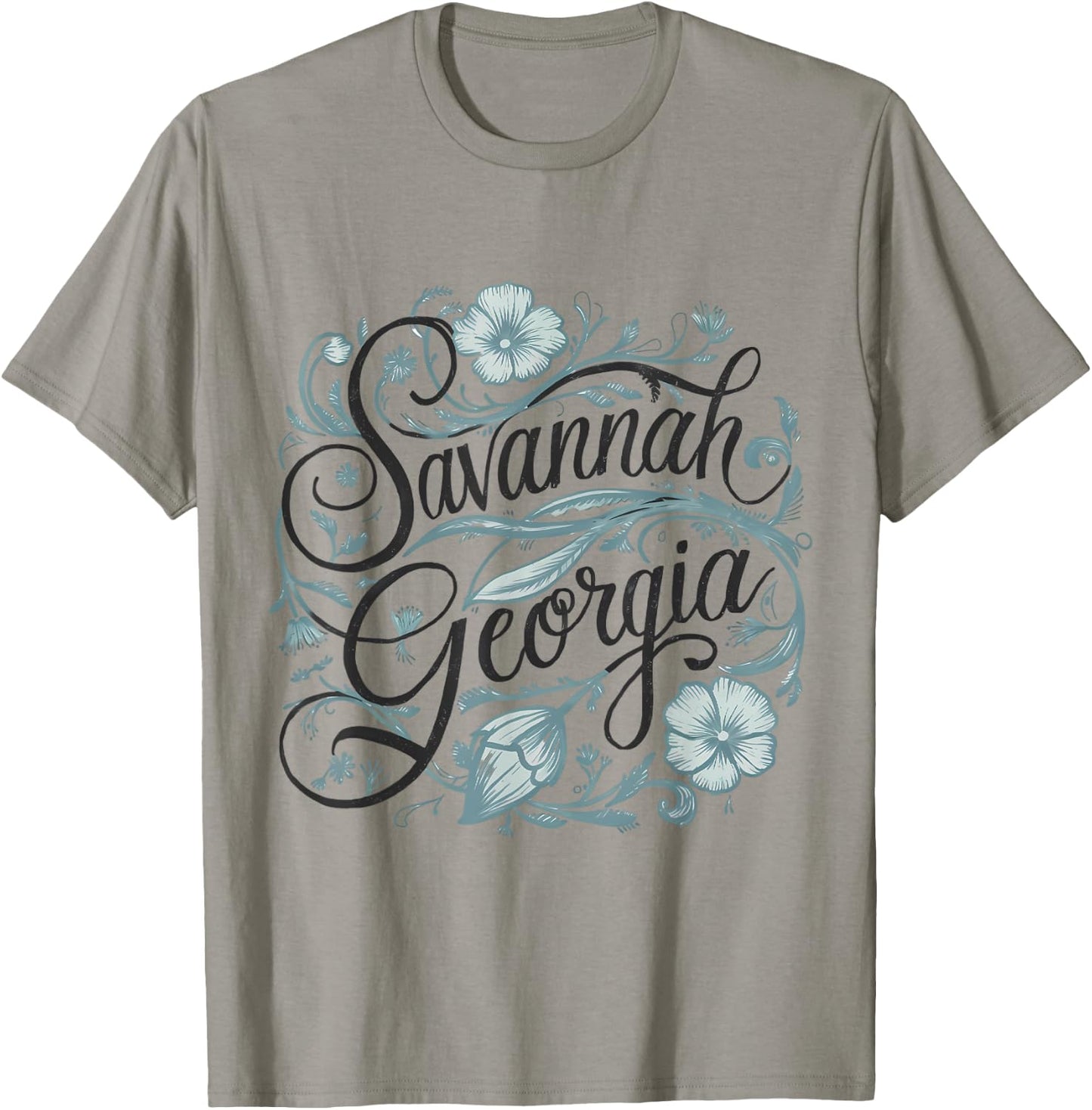 Savannah Georgia GA Flowers Floral T-Shirt - T-Shirt | Sand