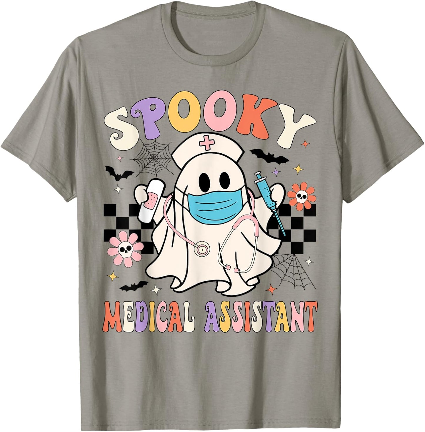 Spooky Medical Assistant Ghost Medical Assistant Halloween T-Shirt - T-Shirt | Sand