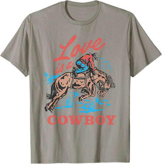 Love is a Cowboy T-Shirt - T-Shirt | Sand