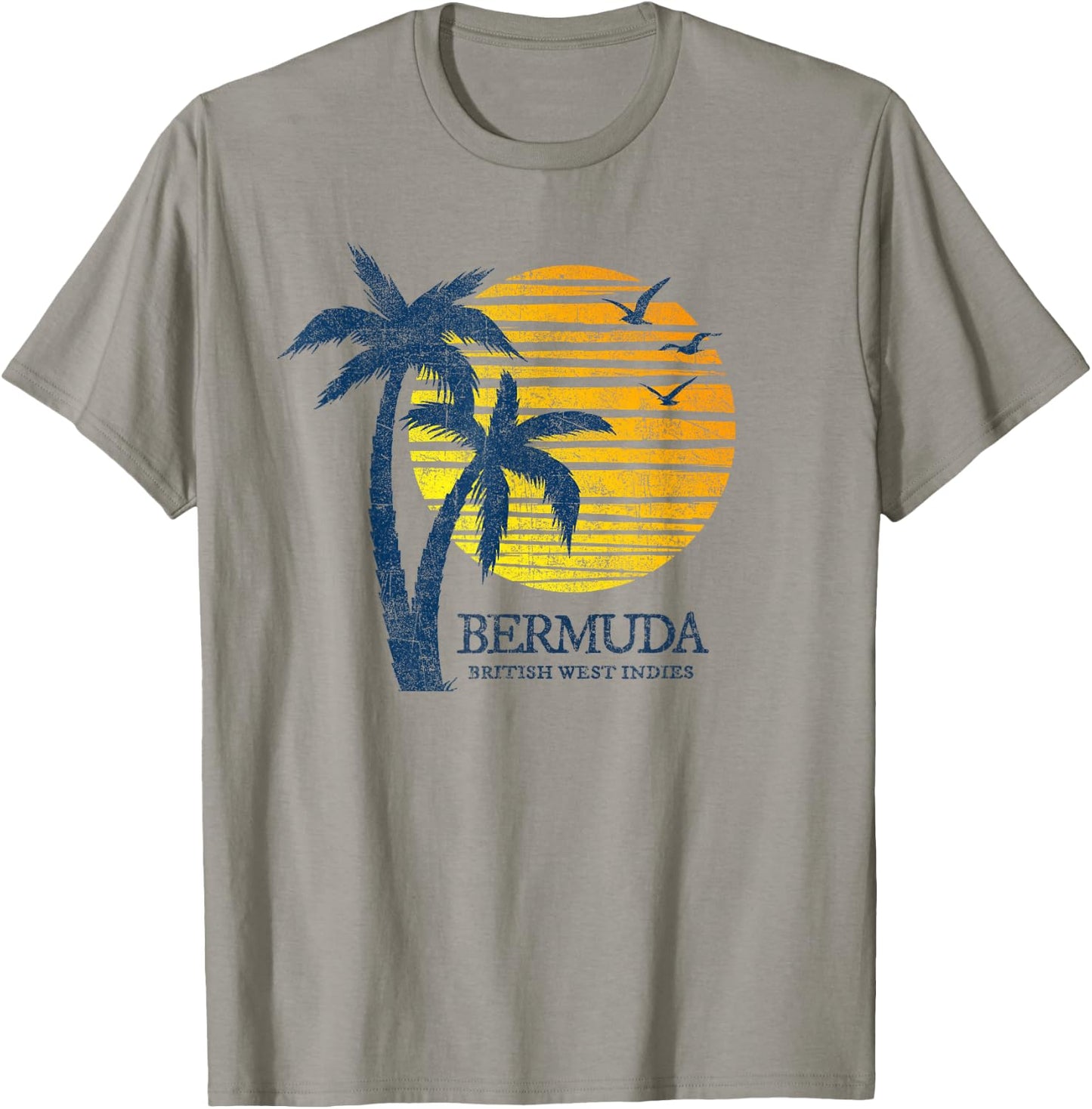 Vintage Bermuda Retro Throwback Cruise Beach Sunset Souvenir T-Shirt - T-Shirt | Sand