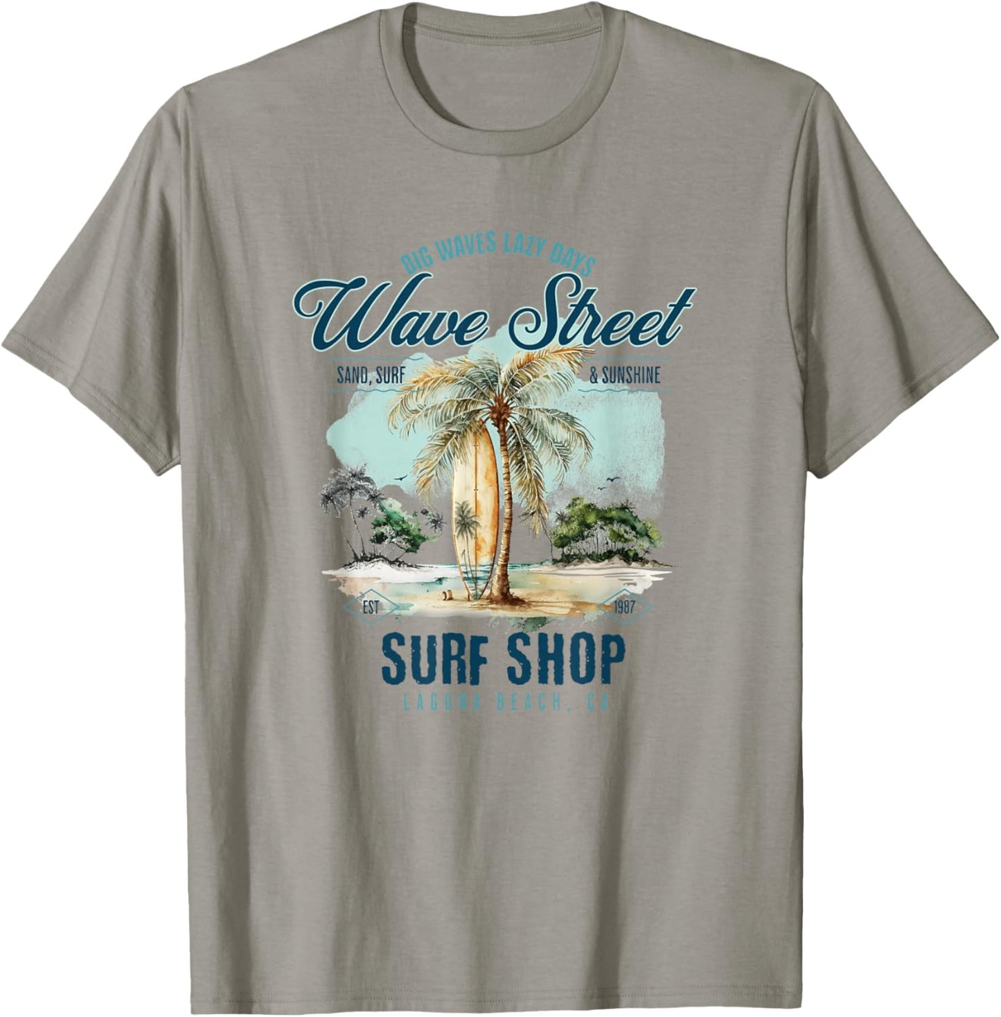 Wave Street Surf Vintage Summertime Vacation Beach Surf Women Kids T-Shirt - T-Shirt | Sand