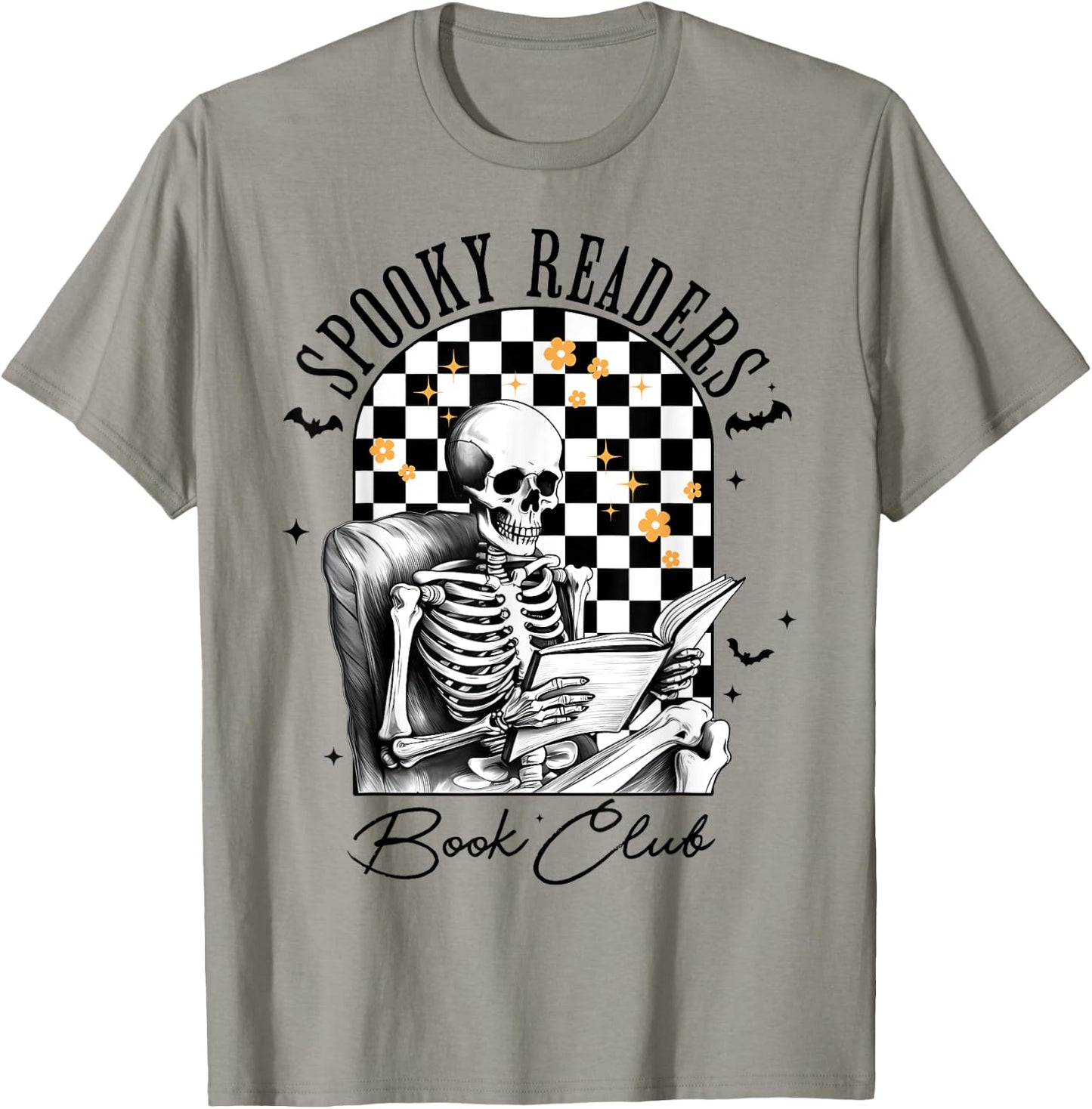 Groovy Spooky Readers Book Club Skeleton Book Lovers Bookish T-Shirt - T-Shirt | Sand