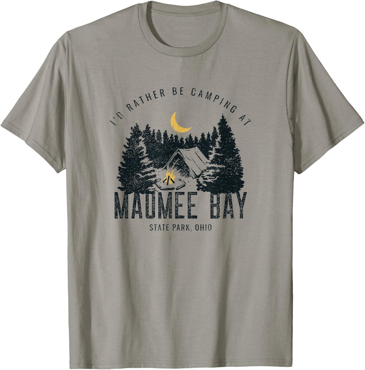 Maumee Bay State Park Ohio Rather Be Camping Outdoors T-Shirt - T-Shirt | Sand