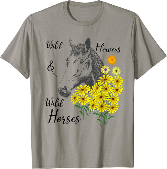Wildflowers & Wild Horses Western Shirt T-Shirt - T-Shirt | Sand