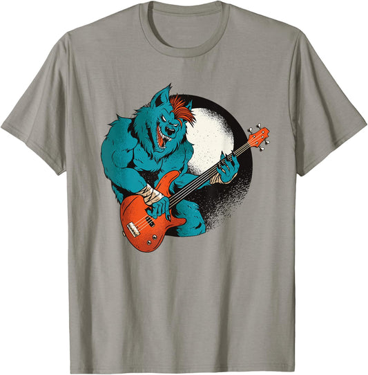 Werewolf Guitarist Guitar Music Musician T-Shirt - T-Shirt | Sand