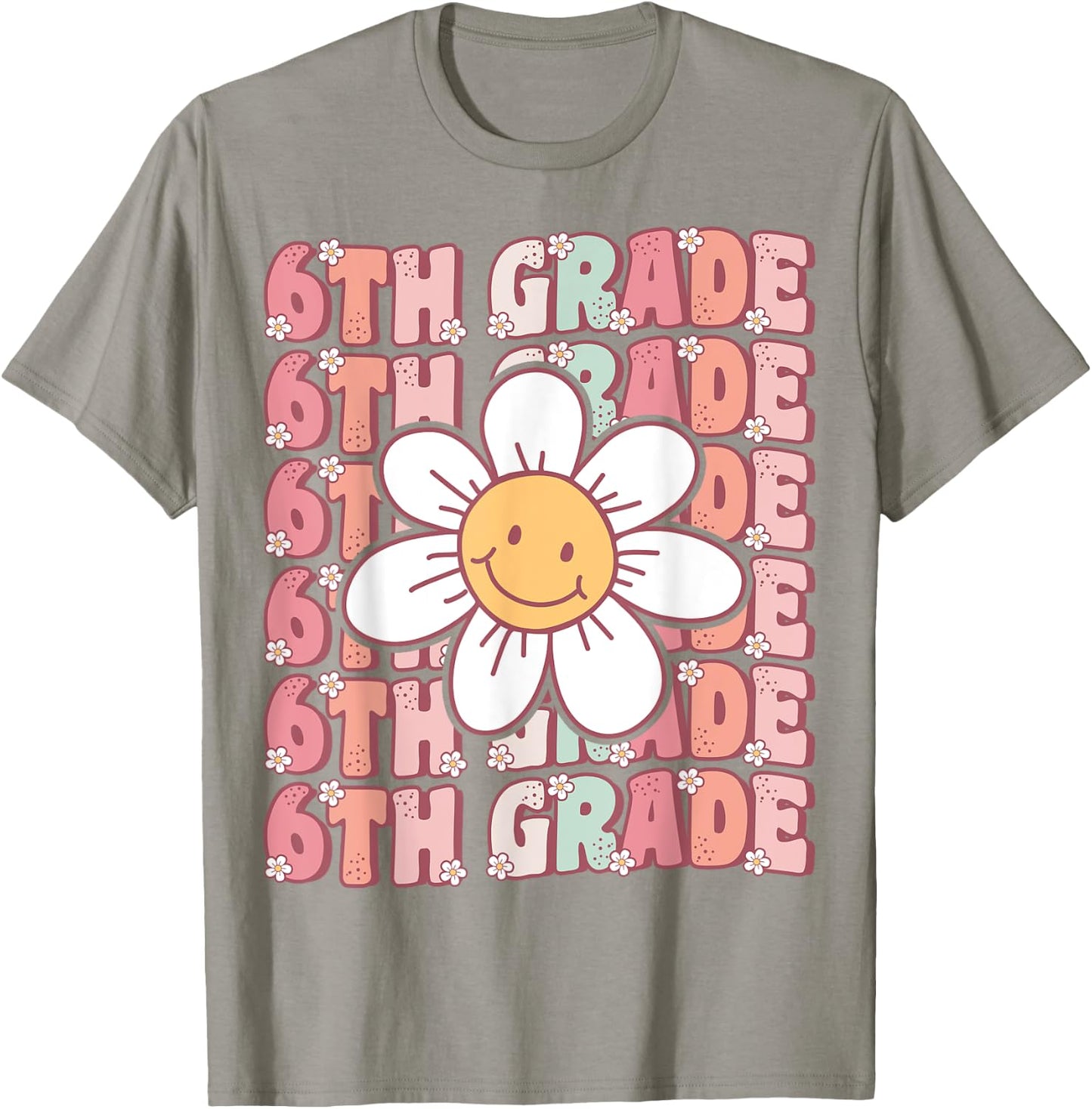 70s Groovy 6th Grade Back To School First Day of Sixth Grade T-Shirt - T-Shirt | Sand