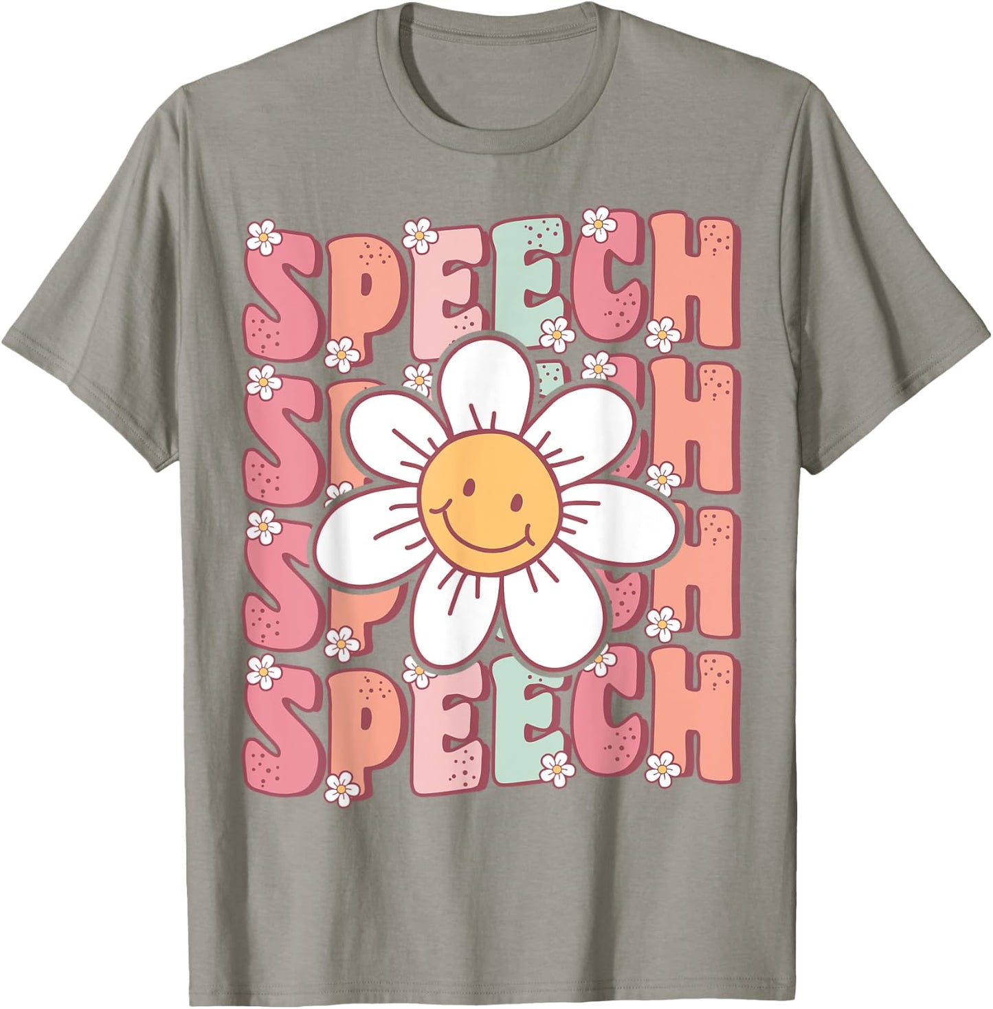 Groovy Retro Speech Language Pathologist Speech Therapist T-Shirt - T-Shirt | Sand