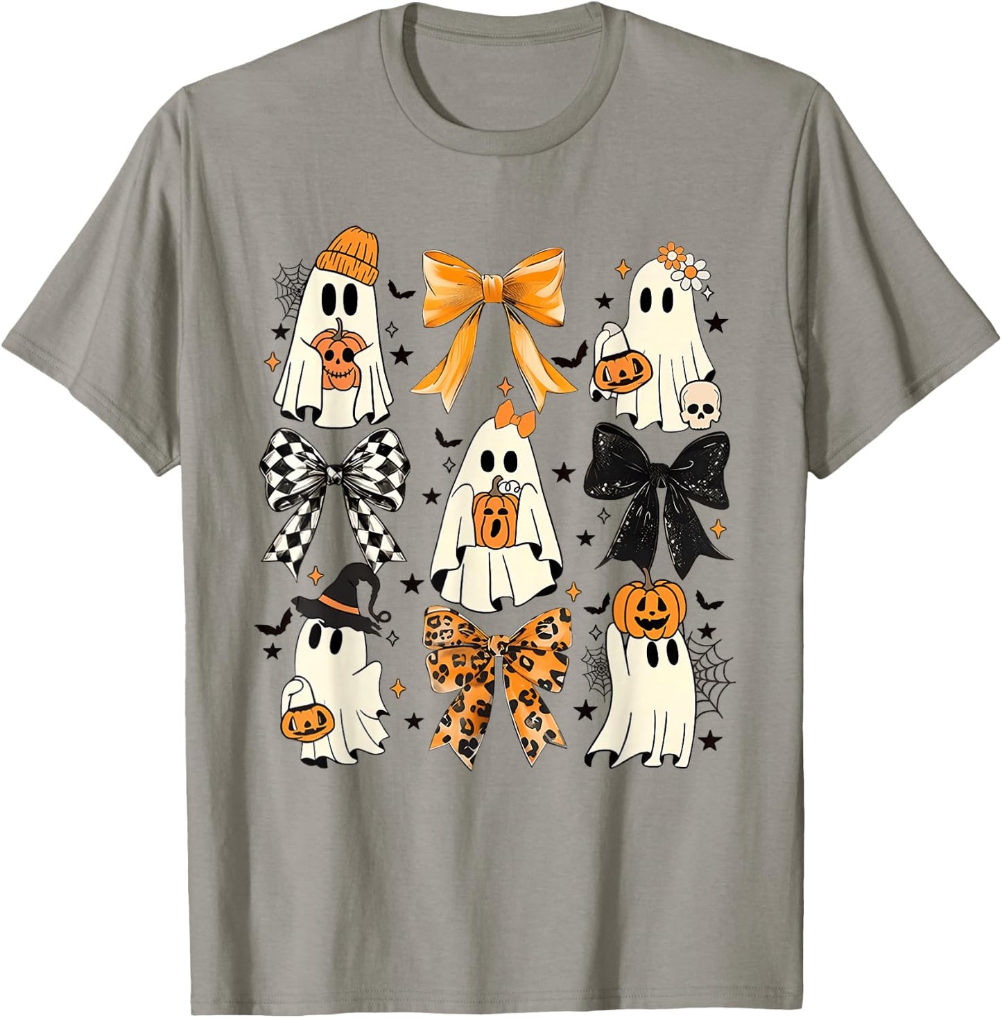 Coquette Bow Boo Witch Halloween Spooky Season Girls T-Shirt - T-Shirt | Sand