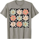 Retro Colorful Checkered Pattern Checkerboard Daisy Flowers T-Shirt - T-Shirt | Sand