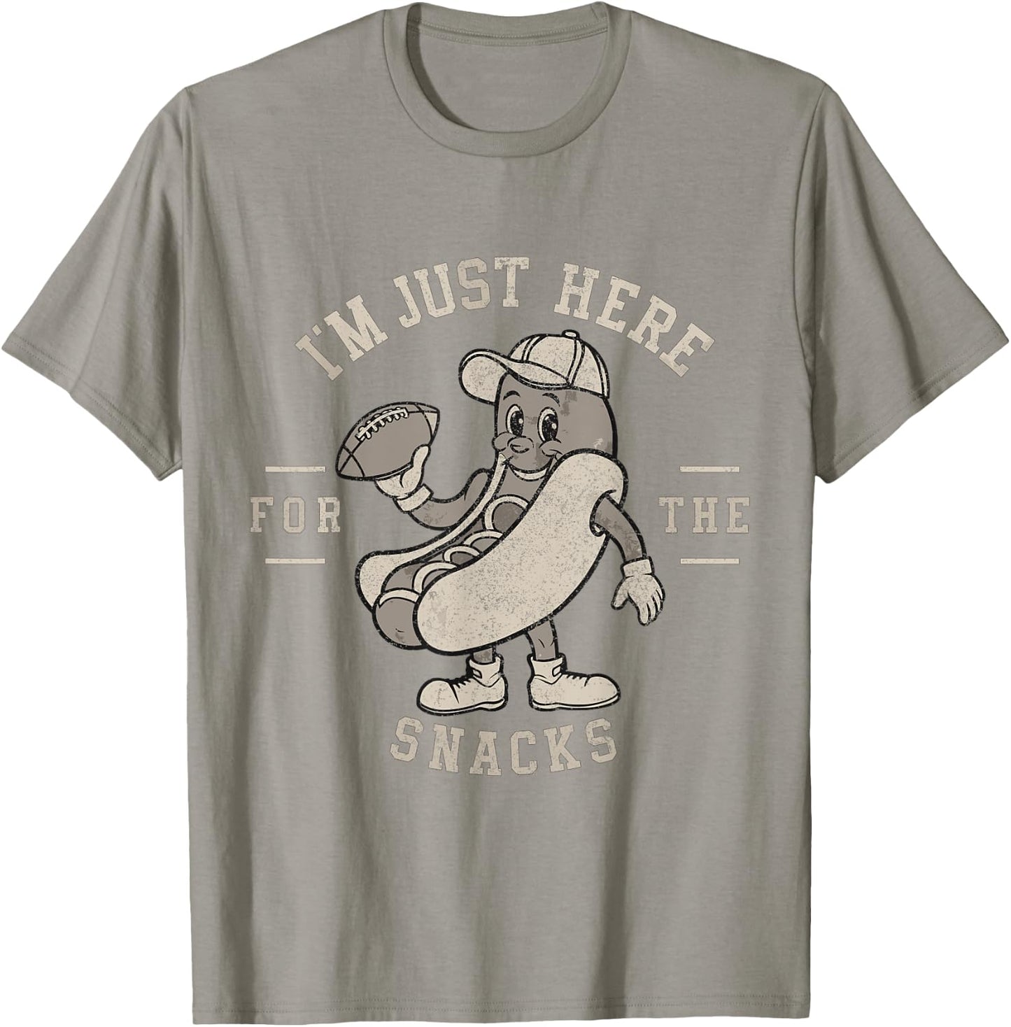 Funny I'm Just Here For The Snacks Football T-Shirt - T-Shirt | Sand