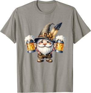 Funny Oktoberfest Graphic And Men German Gnome T-Shirt - T-Shirt | Sand