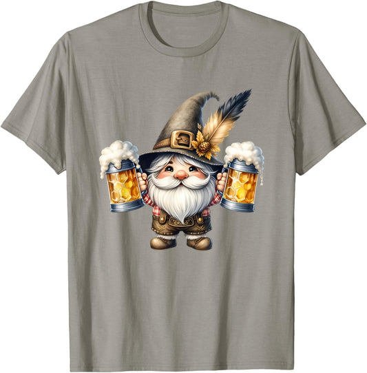 Funny Oktoberfest Graphic And Men German Gnome T-Shirt - T-Shirt | Sand
