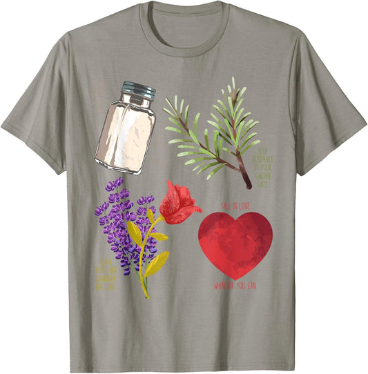 Practical Magic Salt Rosemary Lavender Love Witch Pagan T-Shirt - T-Shirt | Sand