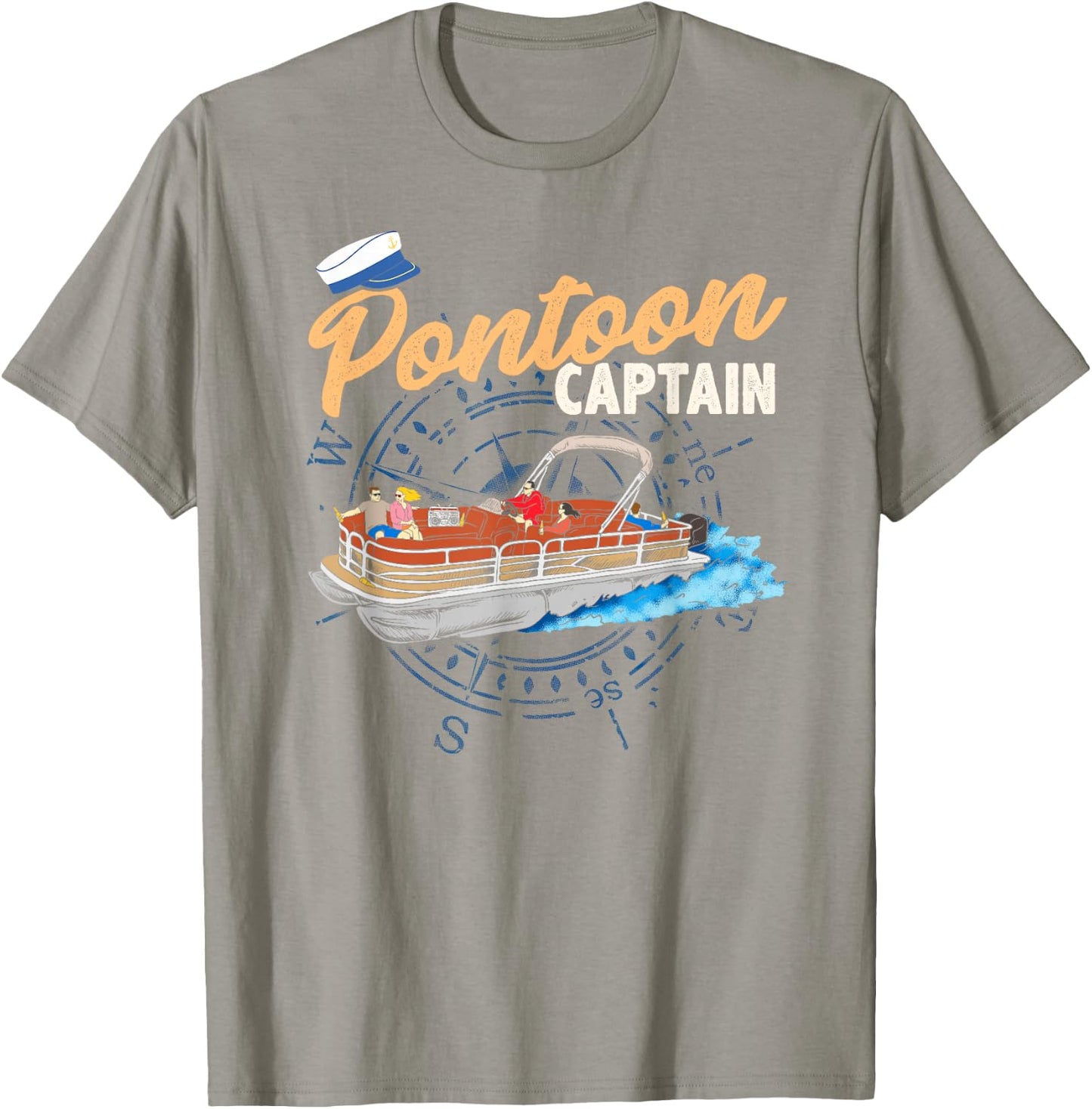 Pontoon Captain shirt Funny Pontoon Boating T-Shirt - T-Shirt | Sand