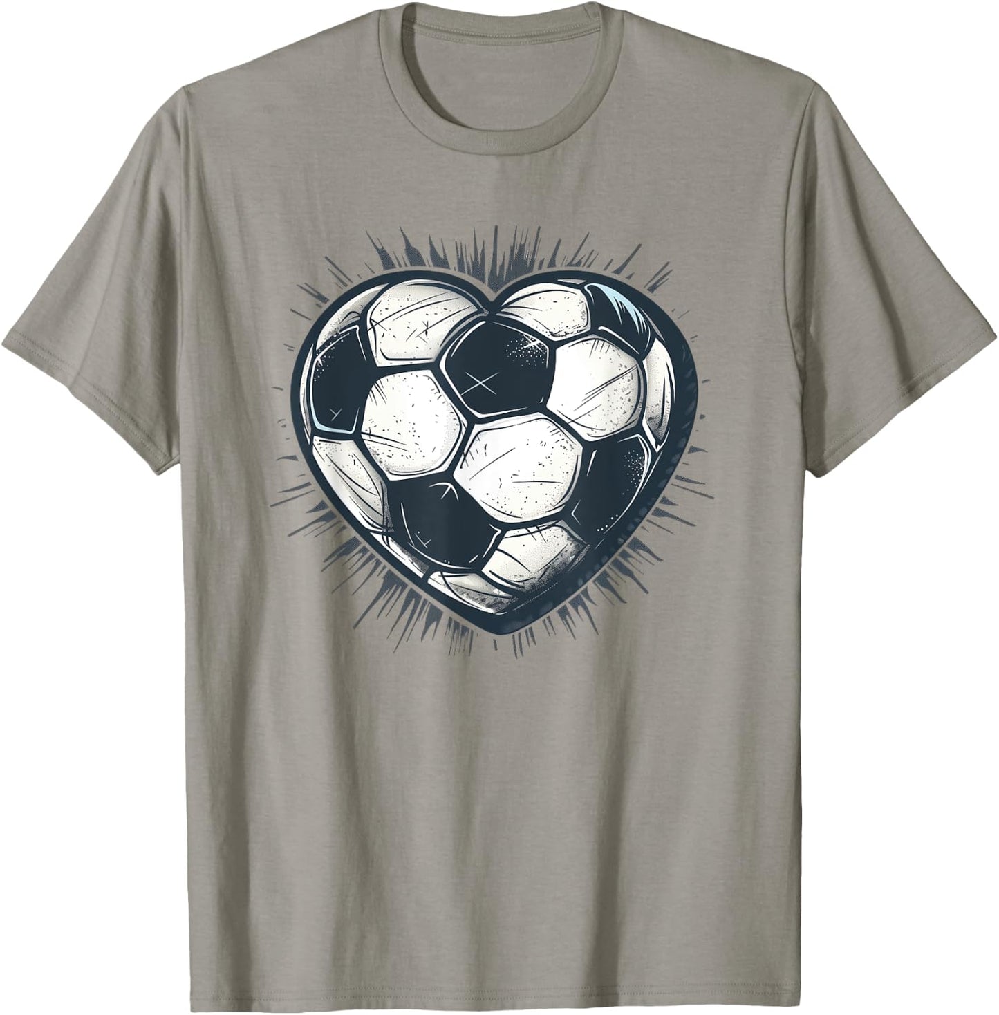 Soccer Ball Heart T-Shirt - T-Shirt | Sand