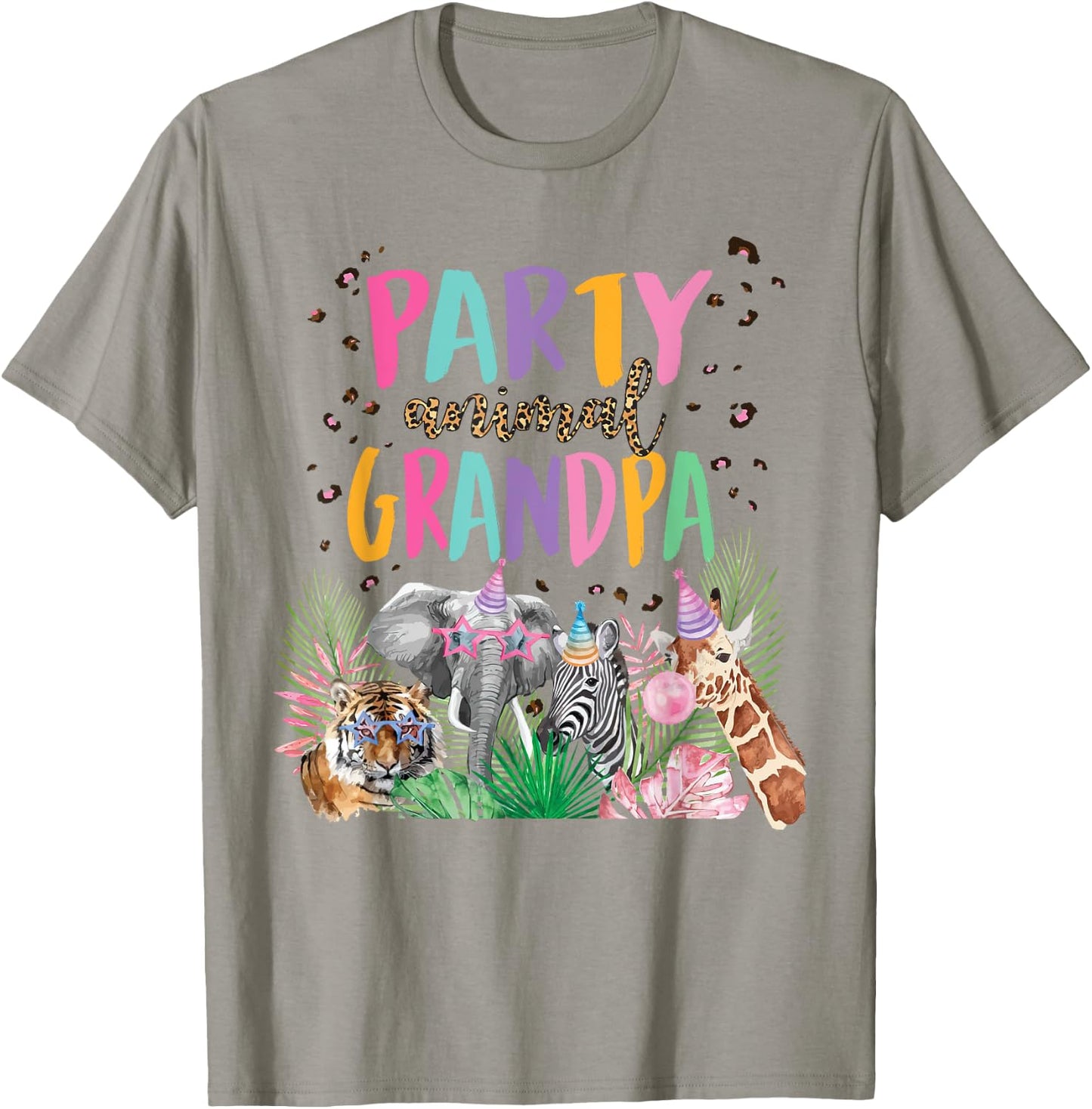 Grandpa Of The Birthday Boy Girl Zoo Theme Animal Party T-Shirt - T-Shirt | Sand