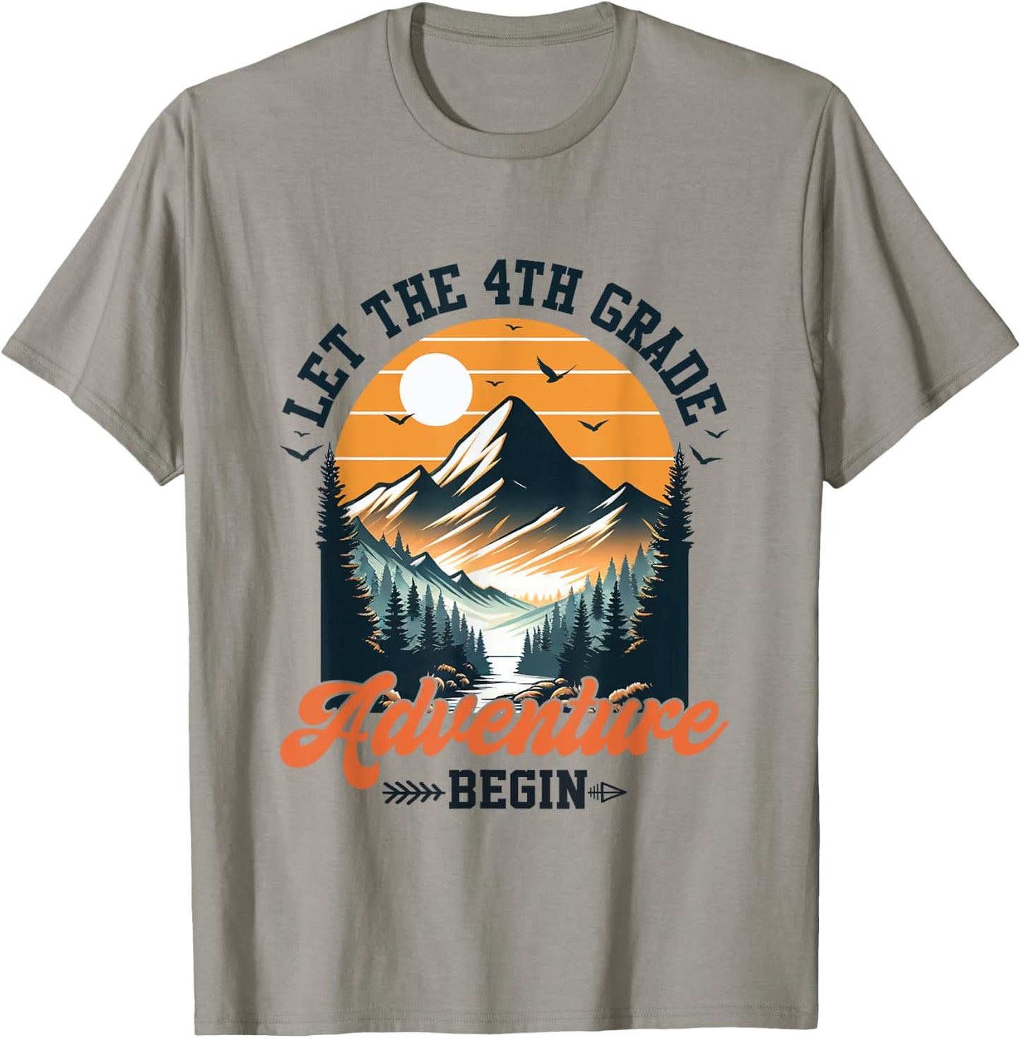 Let The 4th Grade Adventure Begin Back To School Teacher Men Women Kids T-Shirt - T-Shirt | Sand