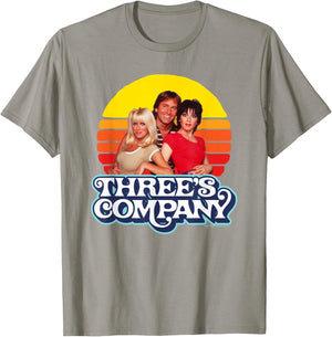 Three's Company Vintage Eighties Sunset Jack Chrissy Janet T-Shirt - T-Shirt | Sand