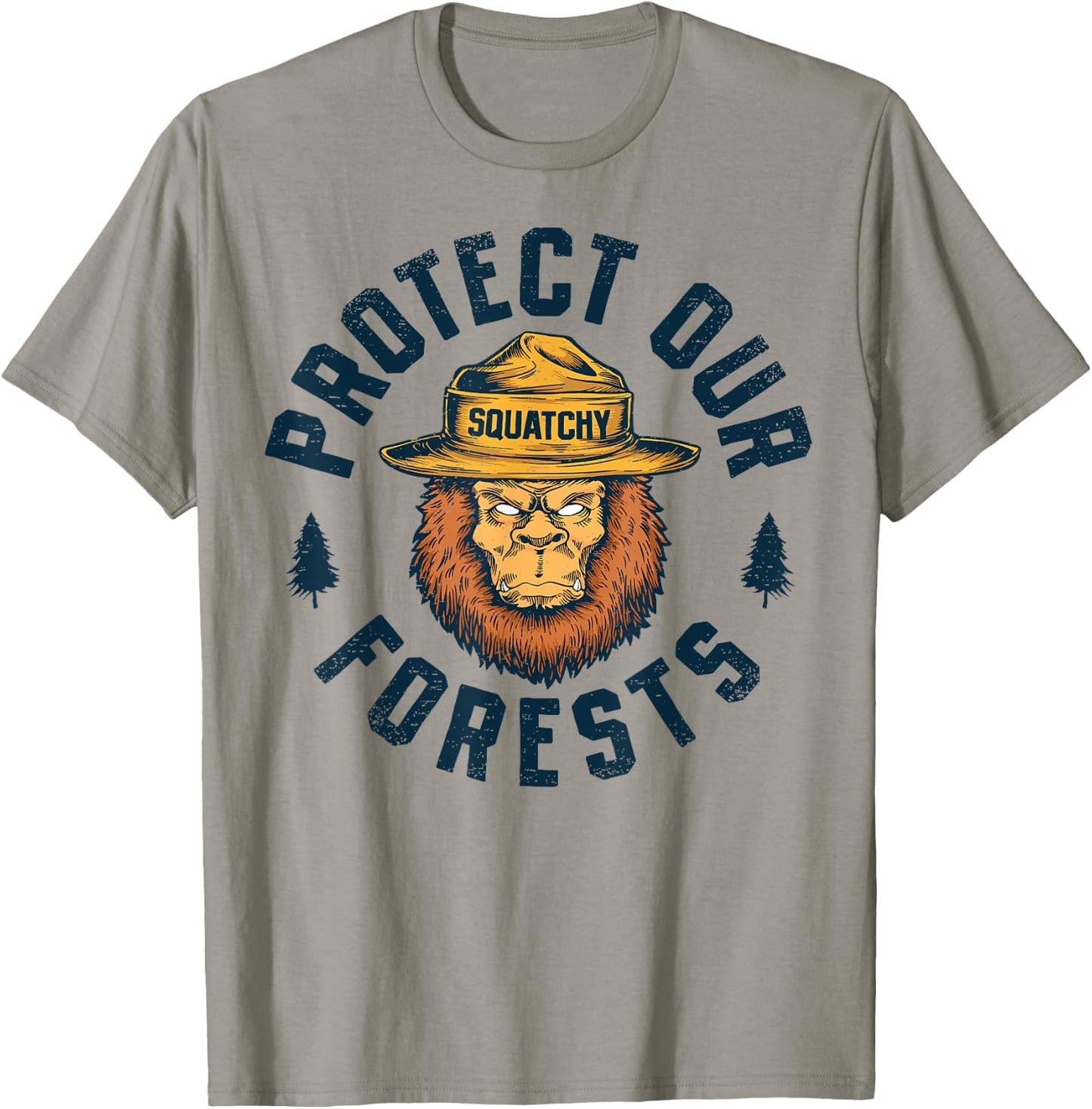 Bigfoot Protect Our Forests National Park Retro Sasquatch T-Shirt - T-Shirt | Sand