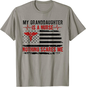 My Granddaughter Is A Nurse Grandpa Of A Nurse Grandfather T-Shirt - T-Shirt | Sand