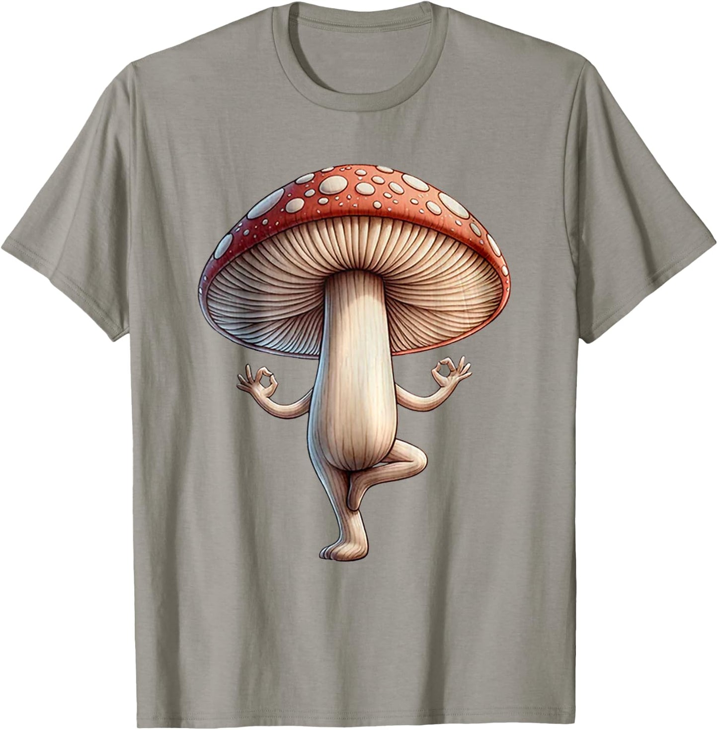 Funny Yoga Mushroom T-Shirt - T-Shirt | Sand