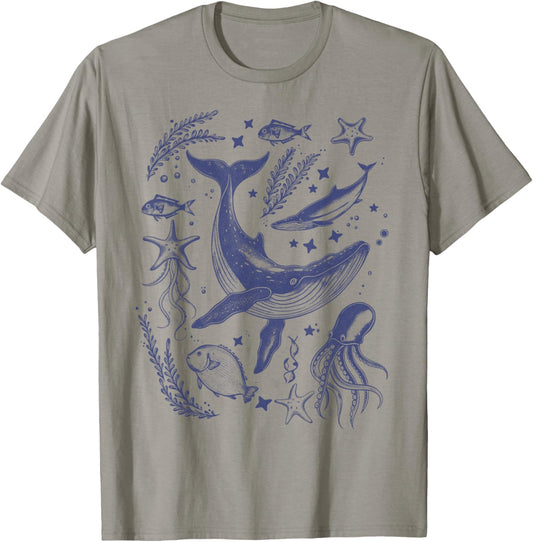 Ocean Marine Life Collection Sea Life lover Graphic T-Shirt - T-Shirt | Sand