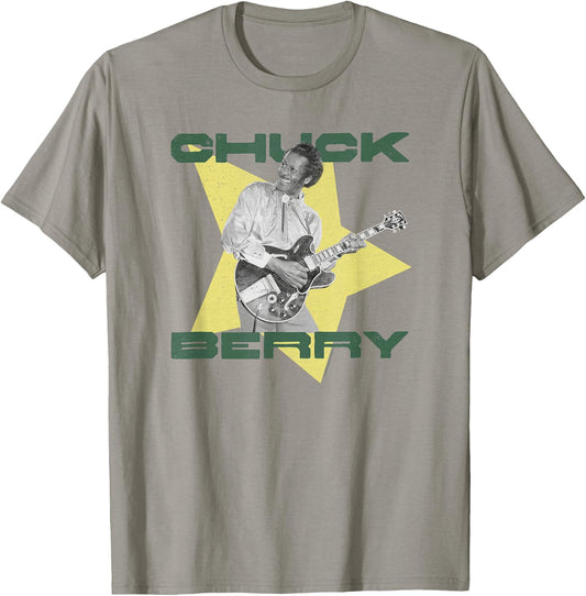 Chuck Berry Reelin' & Rockin' Star Photo T-Shirt - T-Shirt | Sand