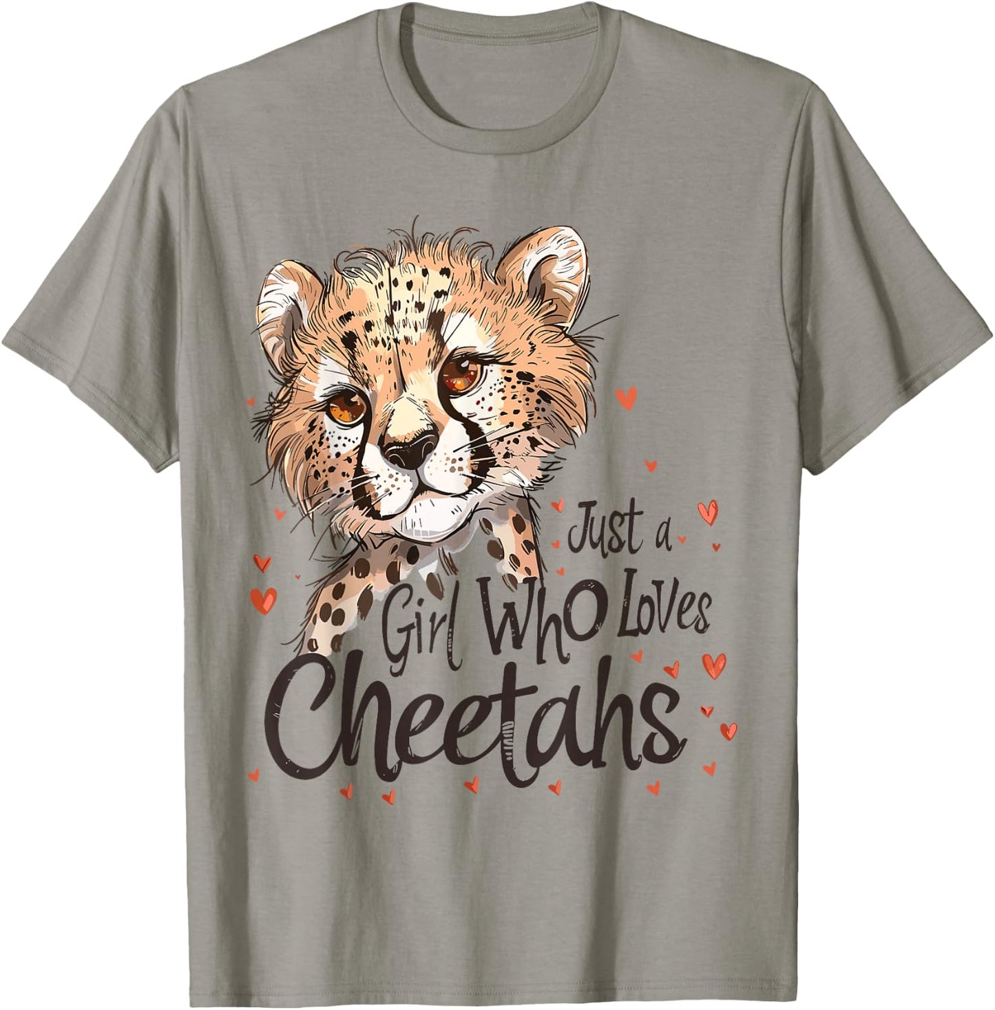 Cute Cheetahs Lovers Gift Just A Girl Who Loves Cheetahs T-Shirt - T-Shirt | Sand